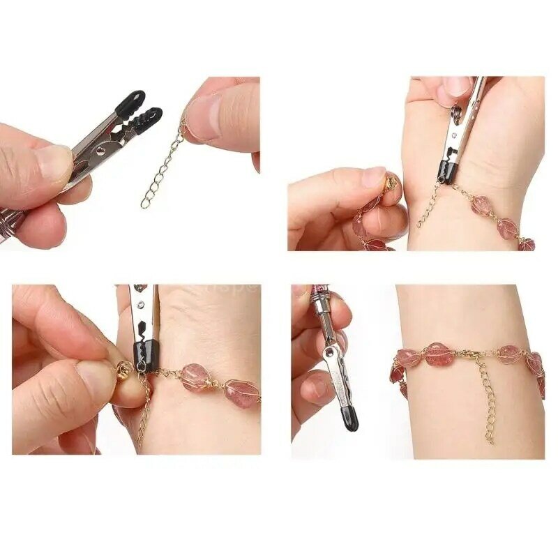 Práctico accesorio pulsera para pulsera, herramienta auxiliar para sujetar joyas forma sencilla
