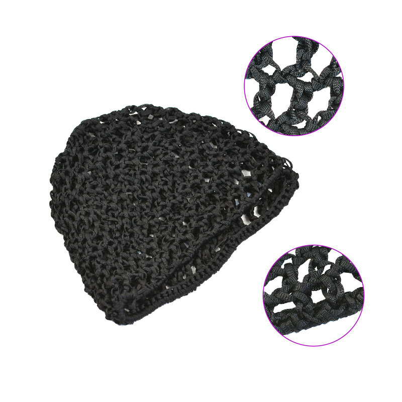 1 Pc Black Crochet Hair Net Rayon Mesh Knit Snood Hat Women Hair Net for Sleeping