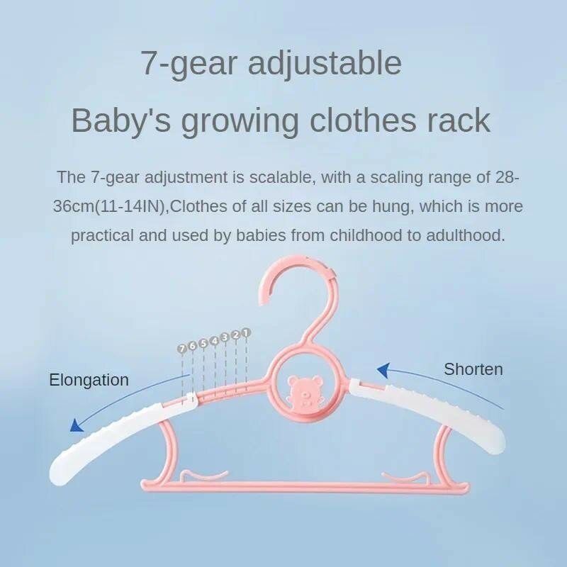MOOZ-Cabide retrátil para crianças, rack de secagem, roupas de sol, pendurado, especial, bebê, uso doméstico, 5pcs