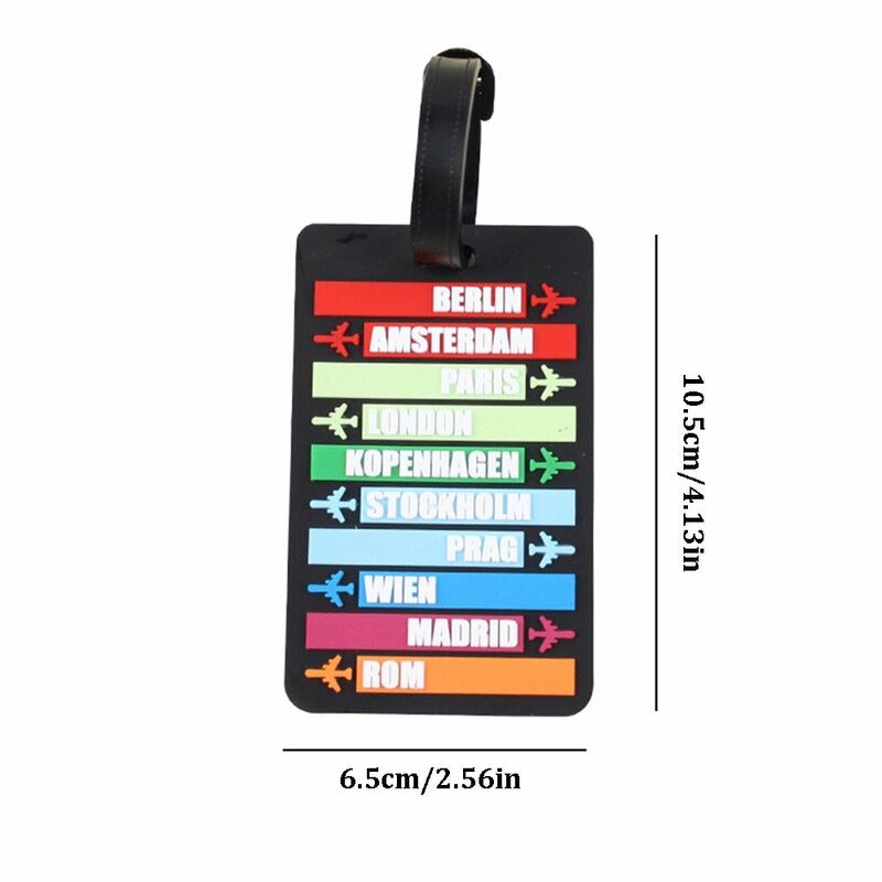 PVC Country Name Luggage Tag Soft Travel Accessories Airplane Suitcase Tag Airplane Check-in