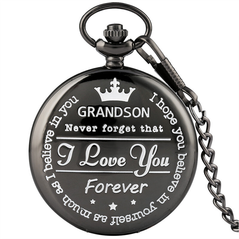 Аналоговые кварцевые карманные часы с надписью «I Love You Forever»