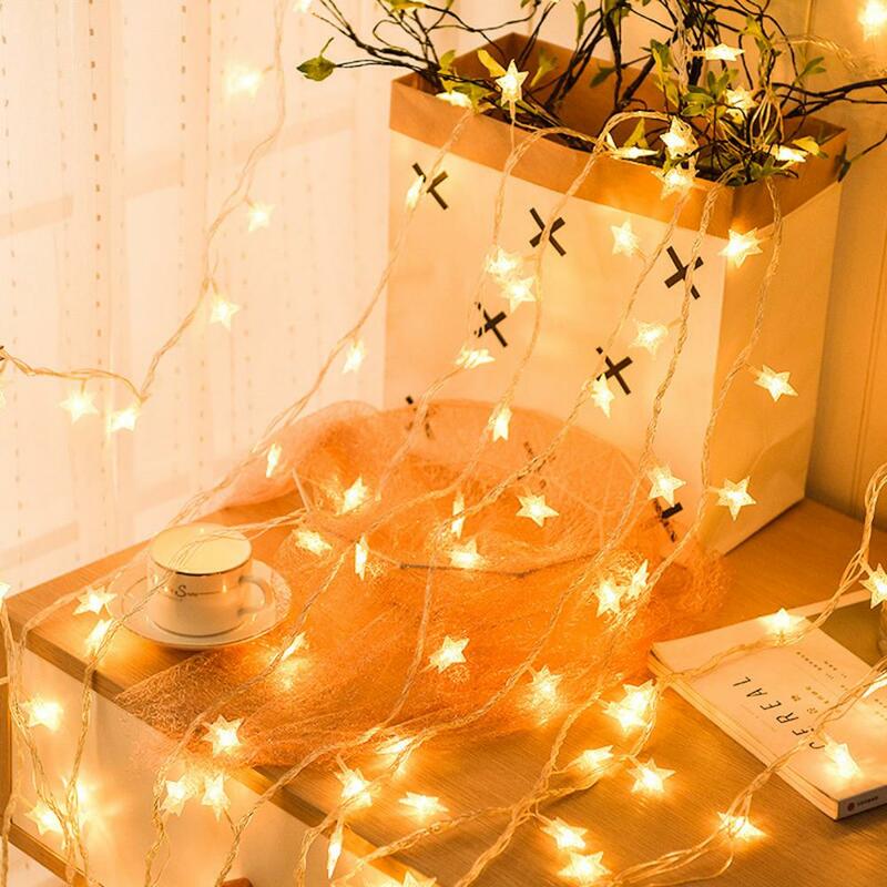 خمس نجوم الزخرفية سلسلة ضوء الجنية أضواء جارلاند شجرة عيد الميلاد مهرجان الزفاف الديكور أضواء جو الأسرة