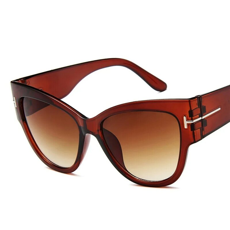 2024 nuovi occhiali da sole di marca donna Designer di lusso T Fashion Black Cat Eye occhiali da sole oversize occhiali da sole sfumati femminili oculos