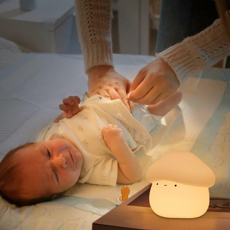 Lampka nocna do pokoju dziecięcego słodkie grzyby lampka nocna regulowane dekoracje do domu kojące oświetlenie lampka do karmienia piersią do sypialni