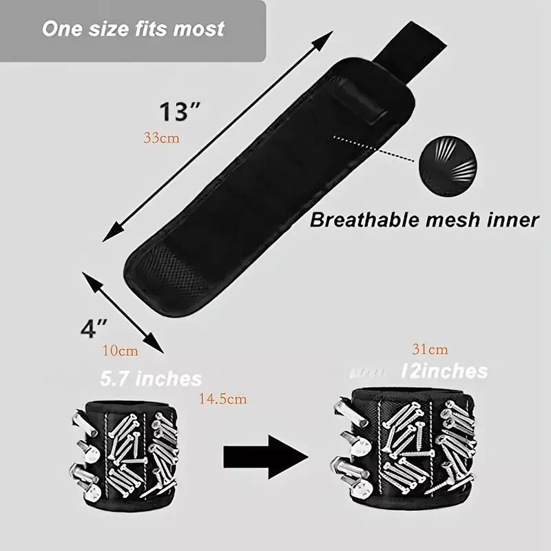 Magnetic Wristband for Holding Screws,NailsDrilling Bits,Wrist Tool Holder Belts with Strong Magnets Tool Bag