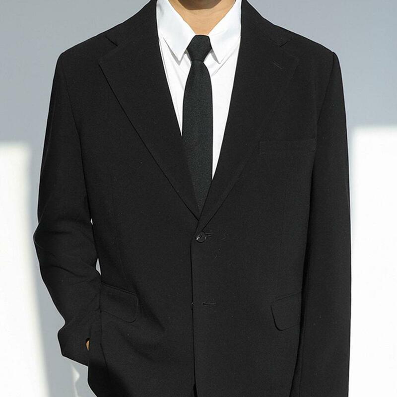 Uniforme colore nero imitazione seta Clip-On cravatta Pre-legata per la sicurezza della polizia matrimonio uomo donna fibbia cravatta pigra 45-51cm