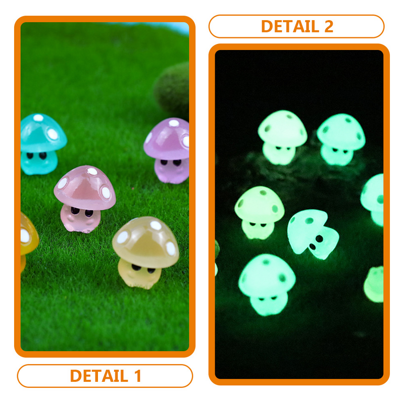 Mini Glow Dark Mushroom Ornamenten Lichtgevende Kleine Beeldjes Tuinpaddestoelen Outdoor Decor Miniatuur Decoraties
