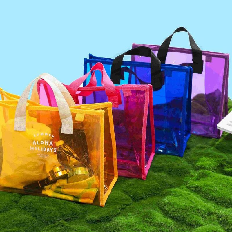 Женская вместительная сумка на молнии, дорожный органайзер, прозрачная косметичка, водонепроницаемая пляжная сумка, сумка-тоут из ПВХ, водонепроницаемая сумка для хранения