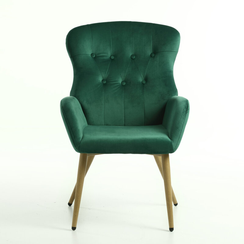 Moderner Hengming Akzent Stuhl mit Knopf getuftet Design, Wingback-Stil und gepolsterten hohen Rücken für Komfort und Eleganz. Ein sty