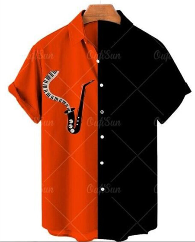 Camisa de manga corta con estampado Digital 3D para hombre, camisa informal de playa Hawaiana de verano, nueva