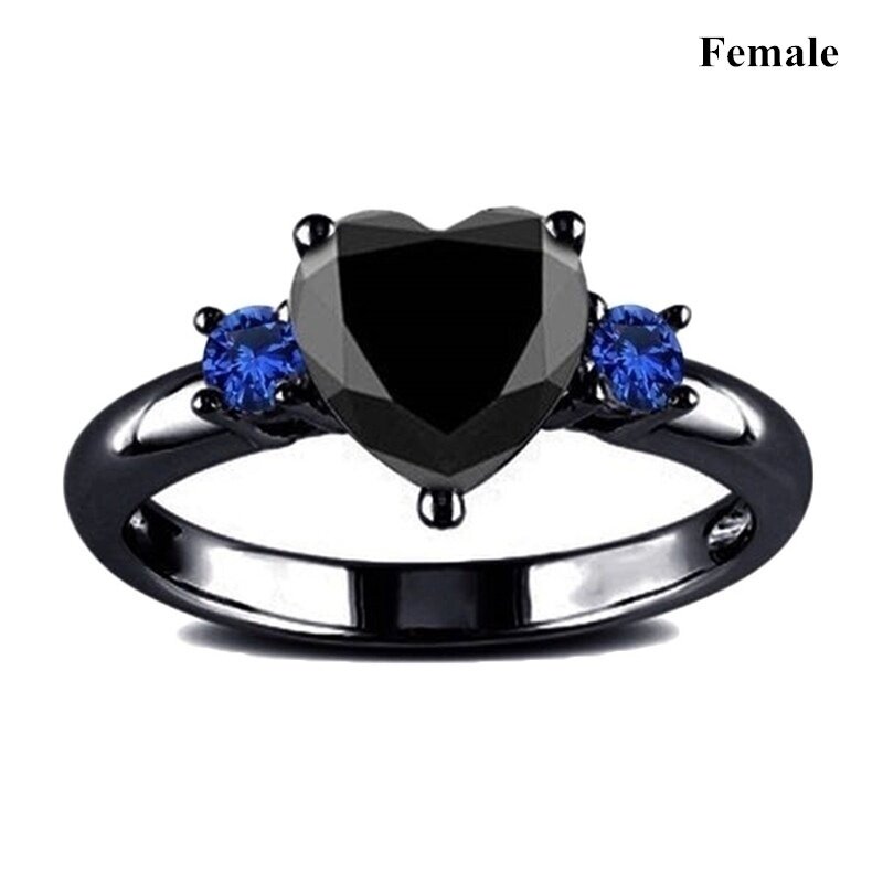 Charm Paar Ringen Voor Mannen Rvs Keltische Draak Ring Hart Zwart Zirkoon Vrouwen Trouwringen Set Valentijnsdag sieraden