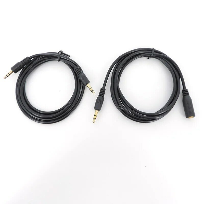 10pcs 1.5/3/5m Male to Female 3.5mm Jack Male to Male Plug Stereo Aux Extension Cable Cord Audio for Phone Headphone Earphone q1