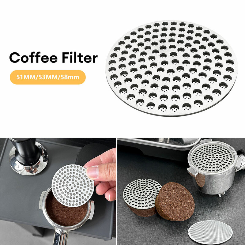 Фильтр для кофе из нержавеющей стали 51/53/58 мм, термостойкий сетчатый экран для бариста, посуда для кофе