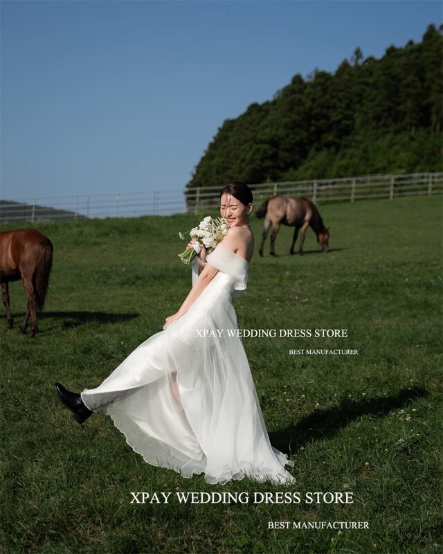 Xpay Organza Meerjungfrau Korea Brautkleider für Frauen Hochzeits fotos schießen ärmellose rücken freie Brautkleid maßge schneiderte Kleid