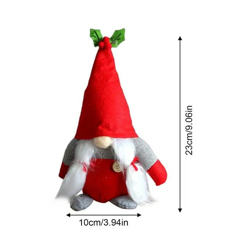 Gnome recheado adorável para casa, decorações engraçadas do Natal, animal macio para o desktop