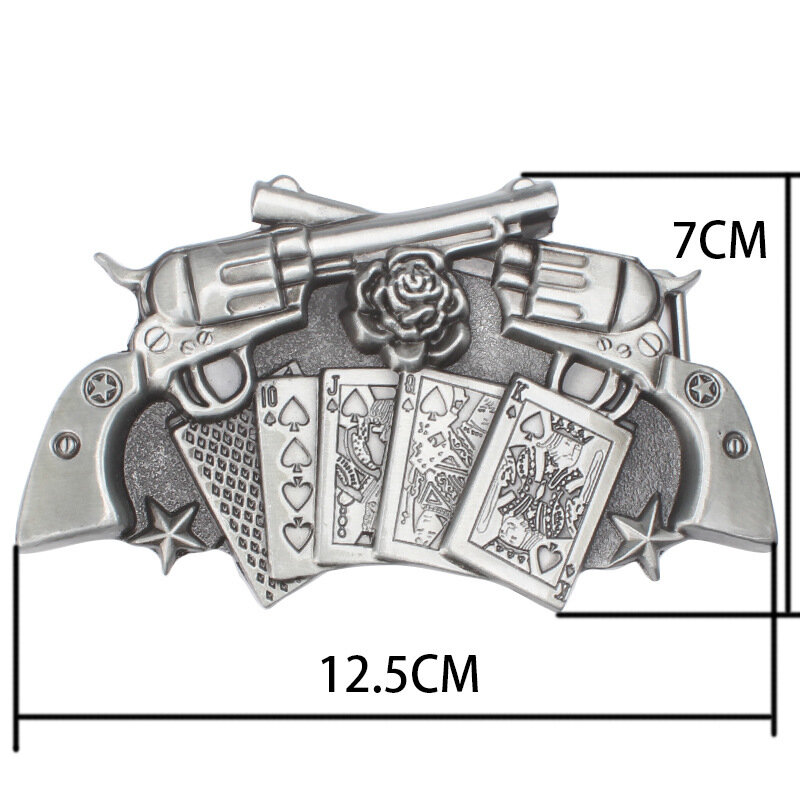 Hebilla de cinturón para revólver, cinturilla para naipes, rosas, componentes de bricolaje para cinturón de 3,8 cm y 4cm
