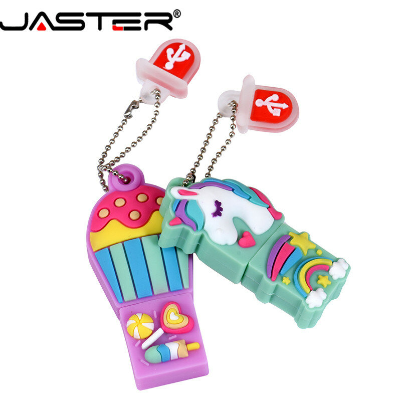 JASTER USB 2.0 Cute Cartoon Candy Case Model USB Flash Drives 8GB 16GB 32GB 64GB Pendrive thumb Memory stick Gifts for children