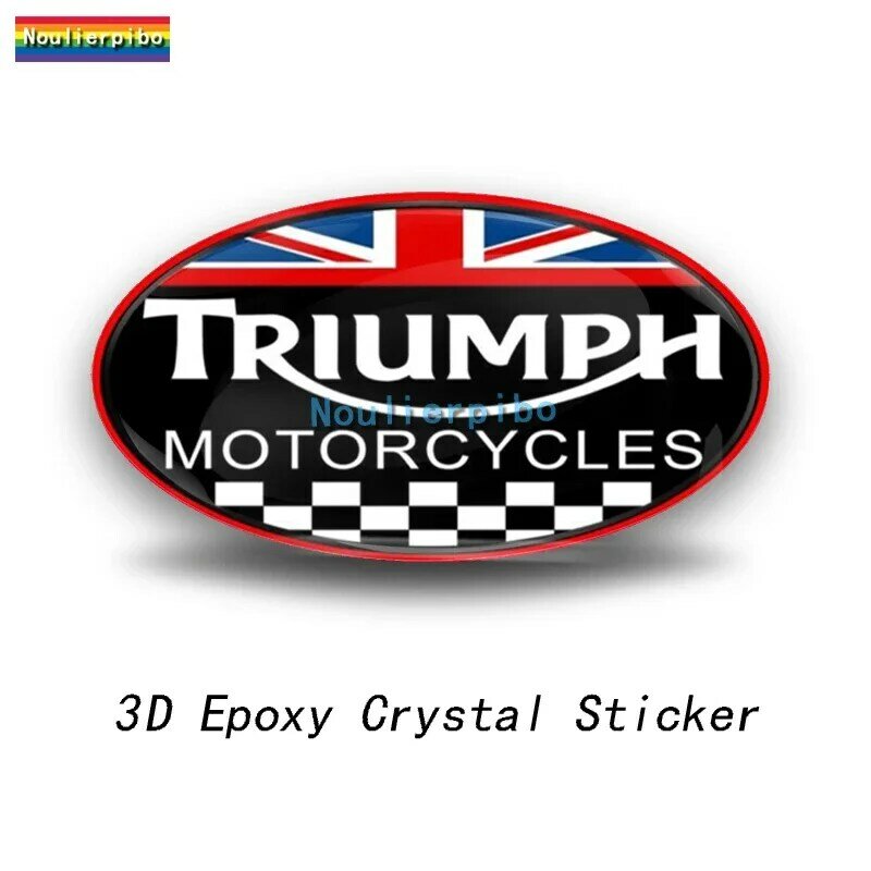 Stiker Kristal 3D, stiker kubah Triumphs UK silikon mobil motor, casing troli, stiker efek Bump vinil PVC