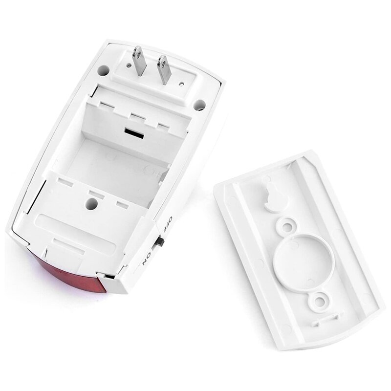 4 Piece Power Failure Alarm, 118 Db Loud Siren Plastic With LED Light 110V To 220V, Off/On Alert, US Plug
