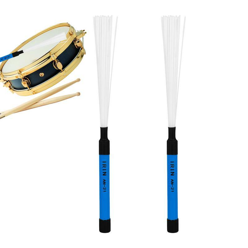 Portable Drum Sticks Brushes Set 2pcs Drum Set Brushes Durable Drum Sticks Brushes Drum And Percussion Brushes For Beginners