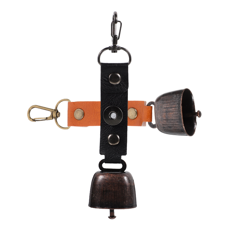 Llavero colgante de campana para exteriores, 2 piezas, campana de viaje al aire libre, advertencia para mascotas, Camping, oso pequeño
