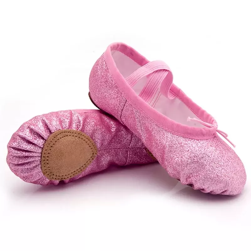 Ballerine scarpe da ballo Yoga palestra pantofole piatte Glitter rosa blu rosa colori rossi ballerine scarpe da ballo per ragazze bambini donne insegnante