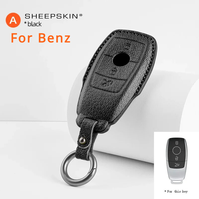 ที่ใส่กรอบกุญแจรีโมทรถยนต์หนังแกะสำหรับ Mercedes Benz Smart REMOTE Auto Key อุปกรณ์เสริมรถยนต์ป้องกันเต็มรูปแบบ