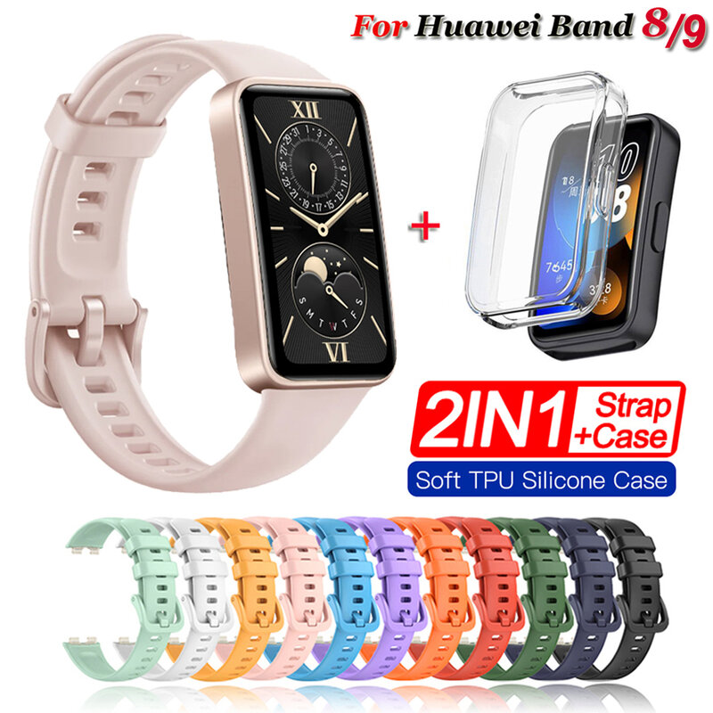 Silicone Watchbands For Huawei Band 9 Strap Replacement Strap For Huawei Band 8 Correa Bracelet