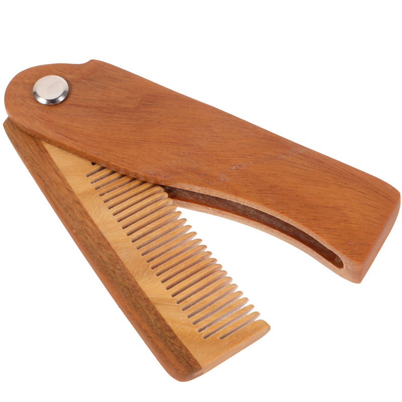 Folding Combs For Men Hair Green Sandalwood Wooden Portable Brush Styling Foldable