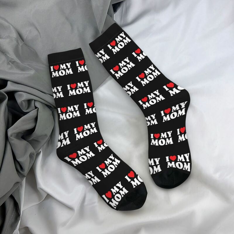 Зимний теплый стиль Харадзюку для женщин и мужчин «I Love My Mom» Носки для парня папы девушки Дышащие футбольные носки