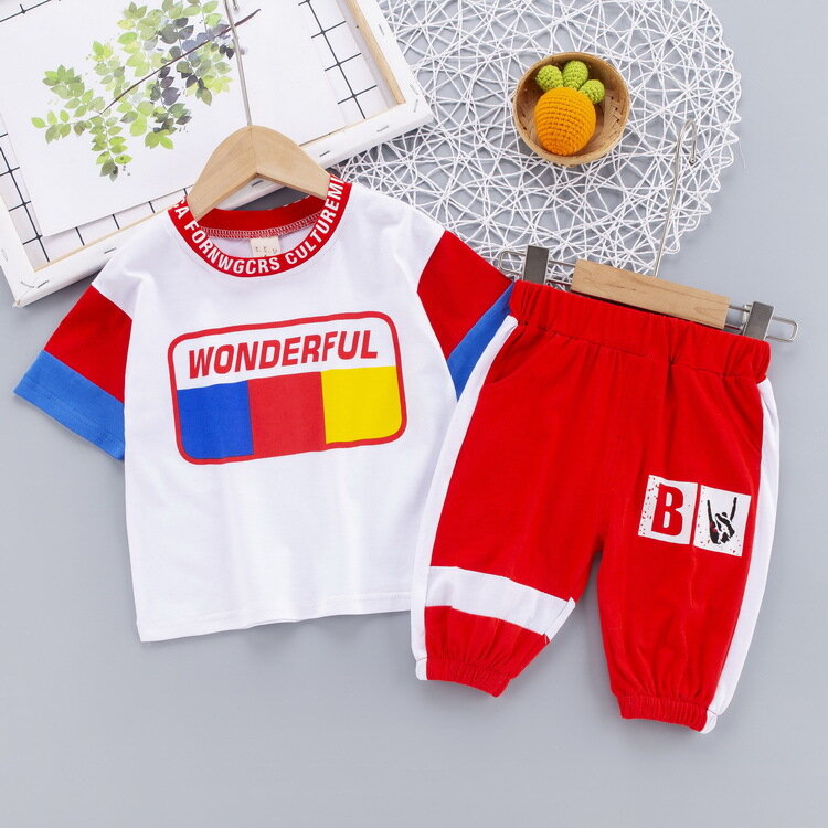 Ropa de verano para bebé y niña, Camiseta deportiva, pantalones cortos, chándal informal para niño pequeño, 2 uds./Set
