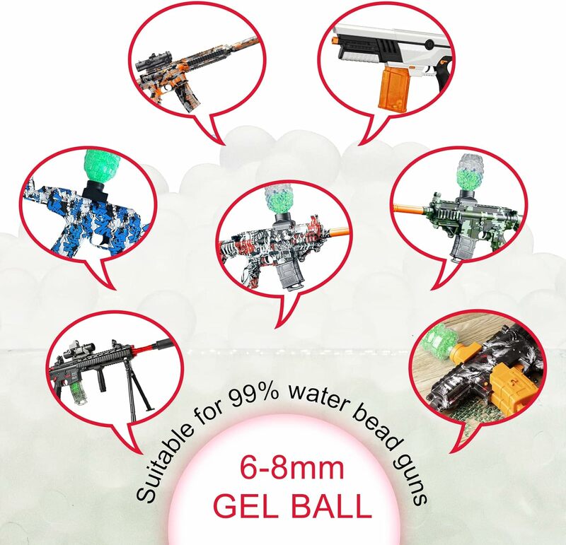 Gel Splater Balls Water Beads Refill Ammo Glow in The Dark Ball Blaster pistola proiettili decori luminosi bambini bambini giocattolo regali fai da te