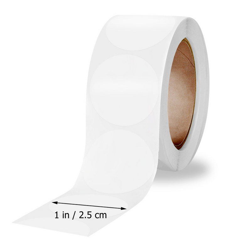 Etiquetas adhesivas redondas transparentes, paquete al por menor, 4 rollos