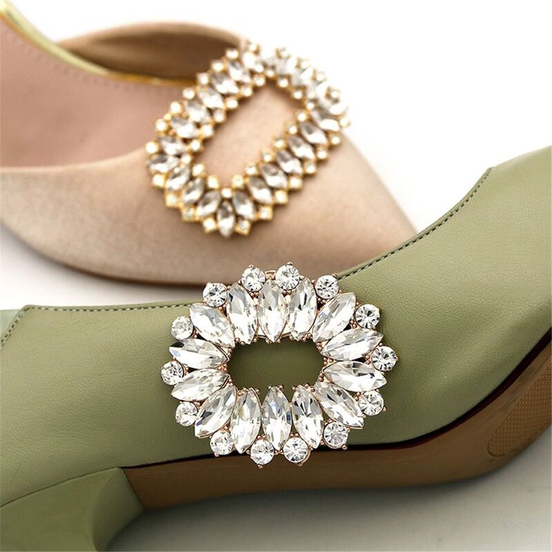 1PC Lady Shoe Clips Wedding Bride Shoes Decoration Women High Heel Charms Jewelry Shoes Rhinestones Crystal Decoration