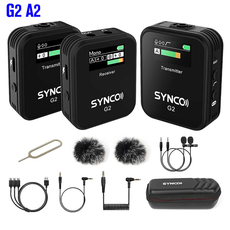 Synco 전문 무선 라발리에 마이크, 컴퓨터 비디오 스튜디오 스마트폰 전화 PC 오디오용, G3 G21A1 G2A1 G2A2