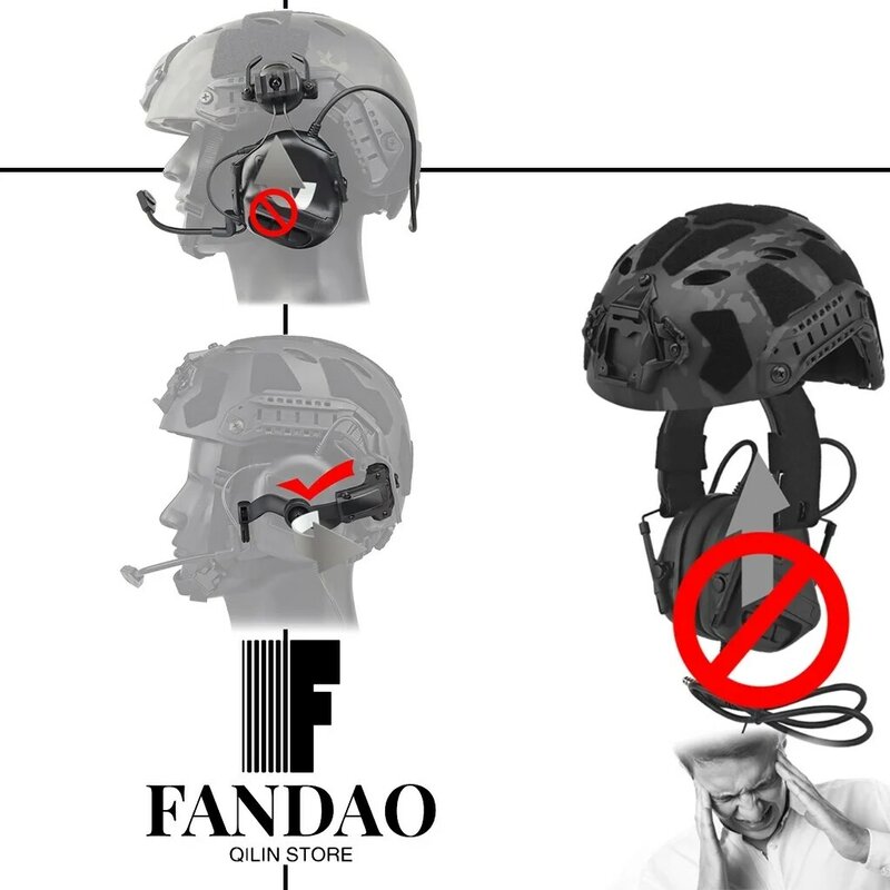 Taktische Headset-Schienen halterung 360 ° Rotation Headset-Helm führungs adapter passend für den Kern bogen und die Team-Wendy-M-LOK schiene