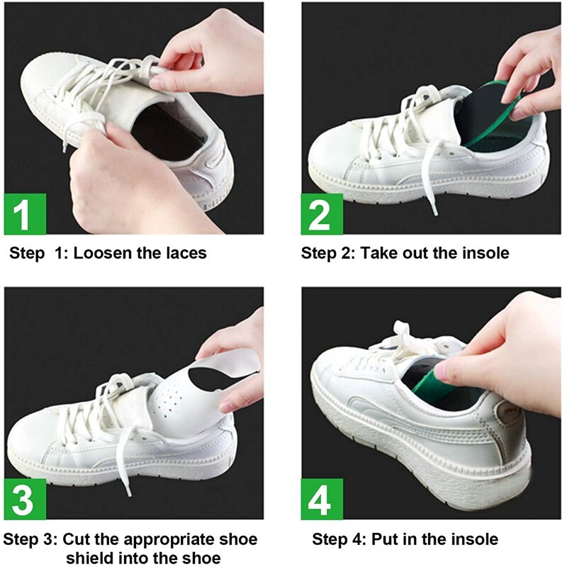 New Crease Protector Sneakers Shoe Anti Crease Bending Crack Toe Cap Support Shoe Stretcher Lightweight Keeping Shield 1Pair