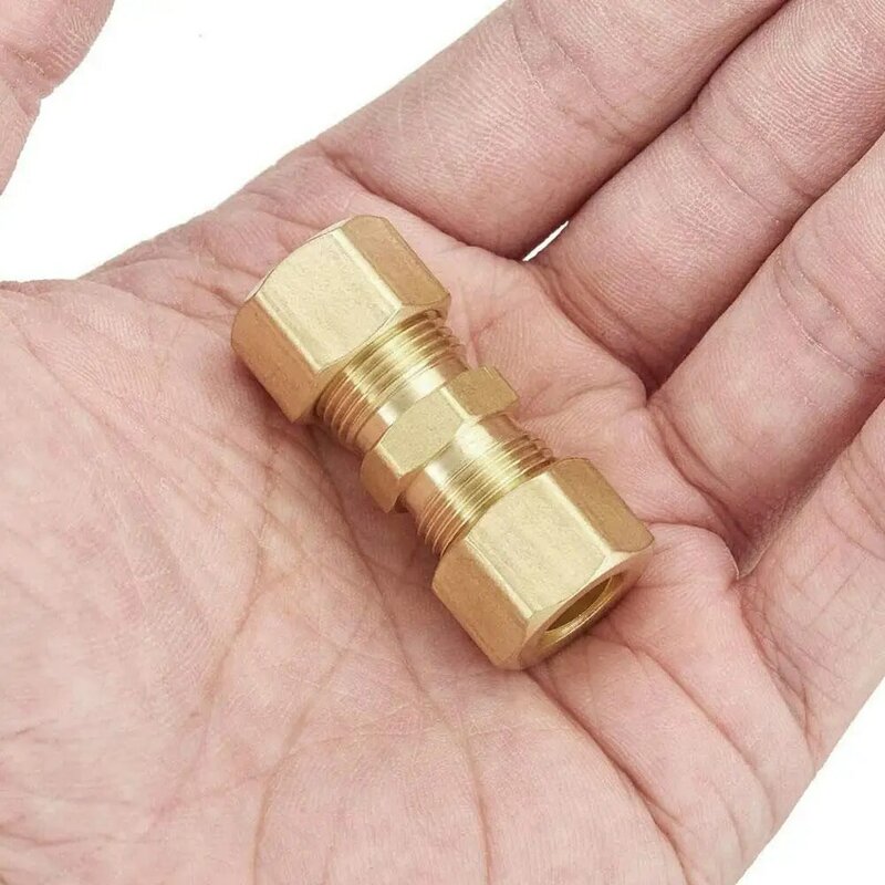 1Pc Gold Car Brake Tubing Fittings 3/16 Nozzle Brass Auto Union Compression Fitting Connector Parts Straight D5J8