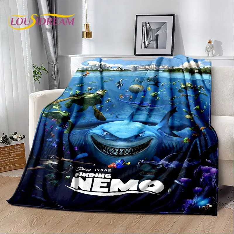 Selimut dunia laut menemukan Nemo lucu gaya kartun 29, selimut flanel lempar lembut untuk rumah kamar tidur Sofa piknik kantor hadiah anak