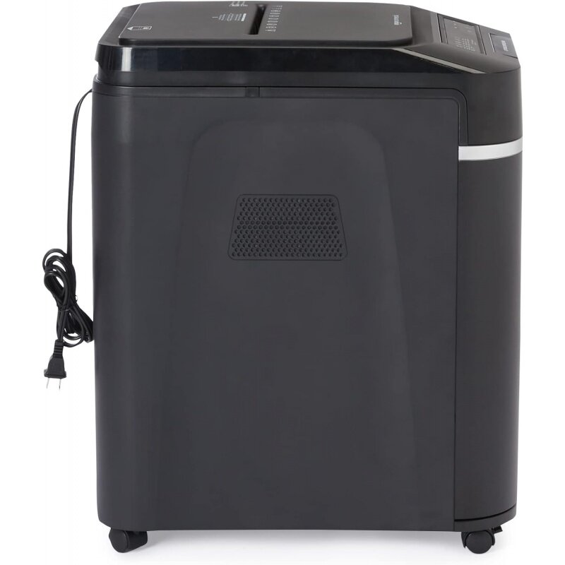 Amazoncomercial-trituradora de papel de microcorte de alimentación automática, 200 hojas, con cesta extraíble, color negro, nuevo