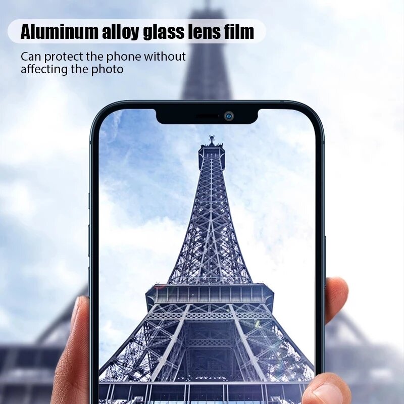 Camera Lens Protector para iPhone, Protetor De Tela De Vidro, Capa De Proteção, Anel De Metal, 15 Pro Max, 12, 13, 14