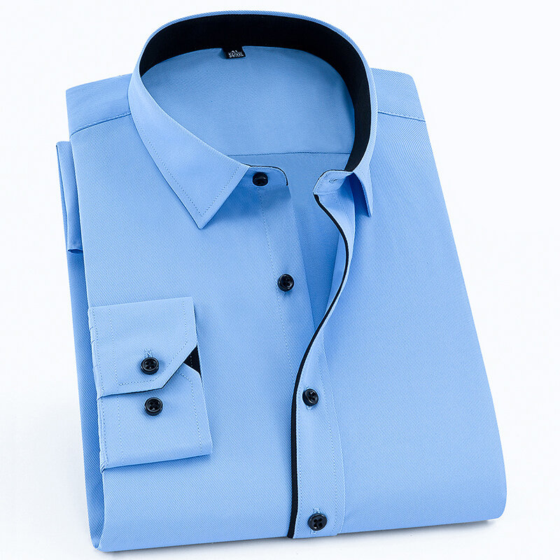 Мужская Повседневная рубашка с длинным рукавом, удобная мягкая белая рубашка в деловом стиле, 2024