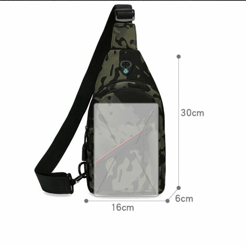 Torba na biodro z ładowaniem USB modna wielofunkcyjna nylonowa mała płócienna torba torebka wielokomorowa na telefon komórkowy