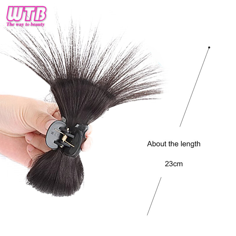 WTB Synthetic Catch Clip Bun Fountain High Ponytail Half Tied Lazy Wind Chicken Nest Catch Clip Chignon Wig