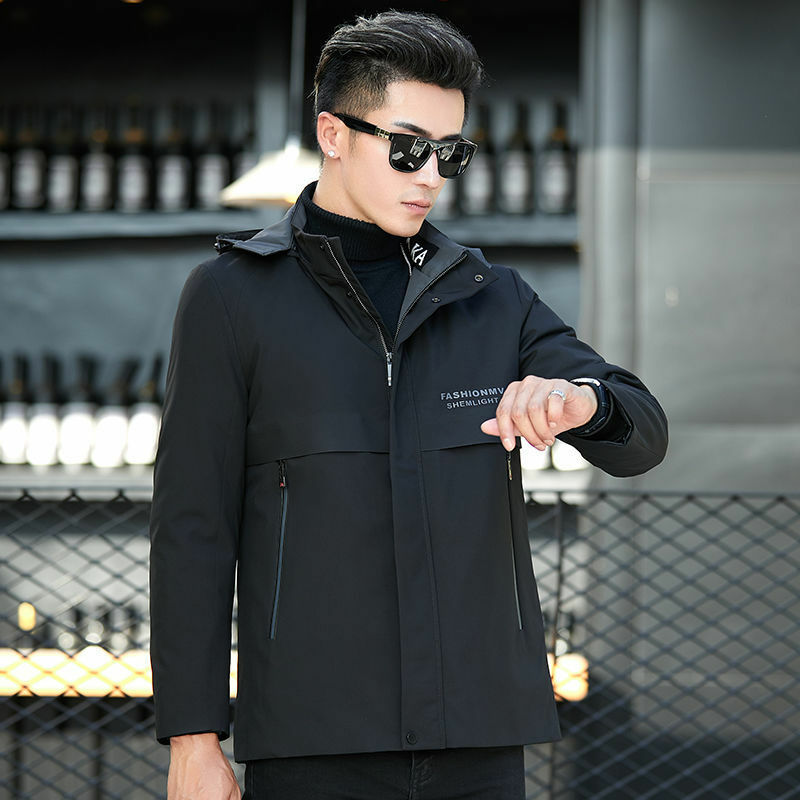 Tcyeek Winter Jacket Men Clothes Men’s Parkas Male Short Rex Rabbit Fur Inner Fur All-in-One Fur Jacket Trend Hooded Outerwear