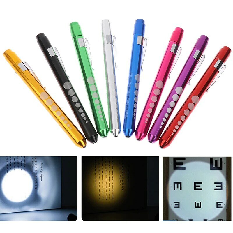 LED Flashlight Work Light First Aid Pen Light Torch Lamp Pupil Gauge Measurement