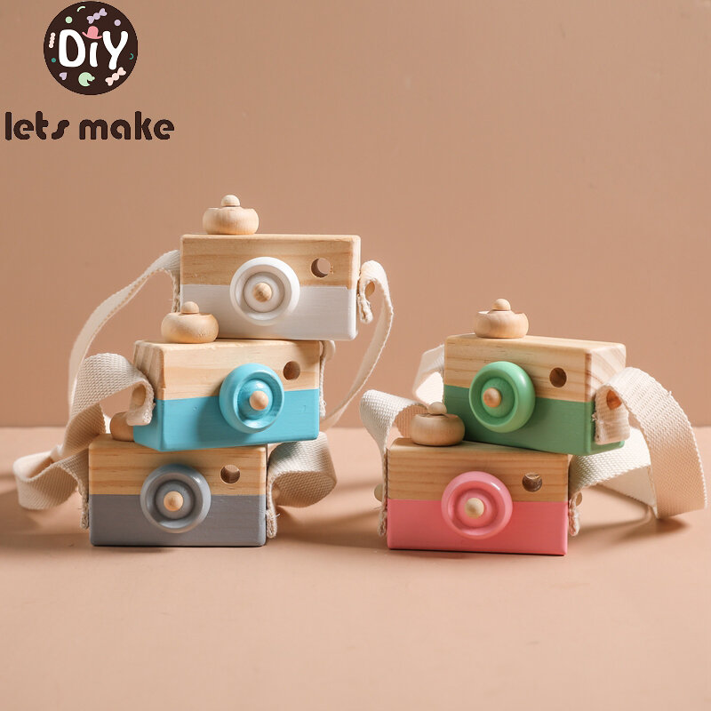 Let's Make – appareil Photo en bois pour bébé, accessoire Photo, photographie, décorations de chambre de bébé, pendentif de mode, produits pour enfants, cadeaux, 1 pièce