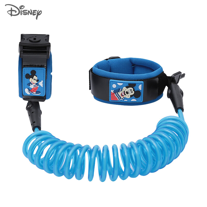 Disney-pulsera antipérdida para bebé, arnés antipérdida con cerradura, correa de cuerda, cinturón a prueba de bloqueo para niños pequeños, 1,8 m