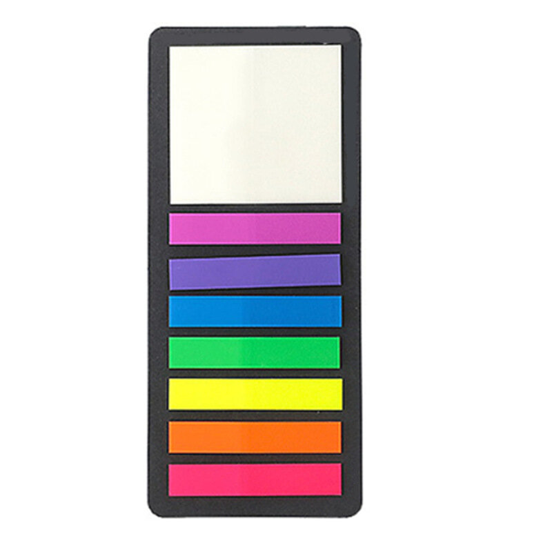 Penanda buku lengket PVC label lengket ringan tanpa jejak dekorasi memo berjajar catatan lengket otomatis neon modis 1 ~ 10 buah