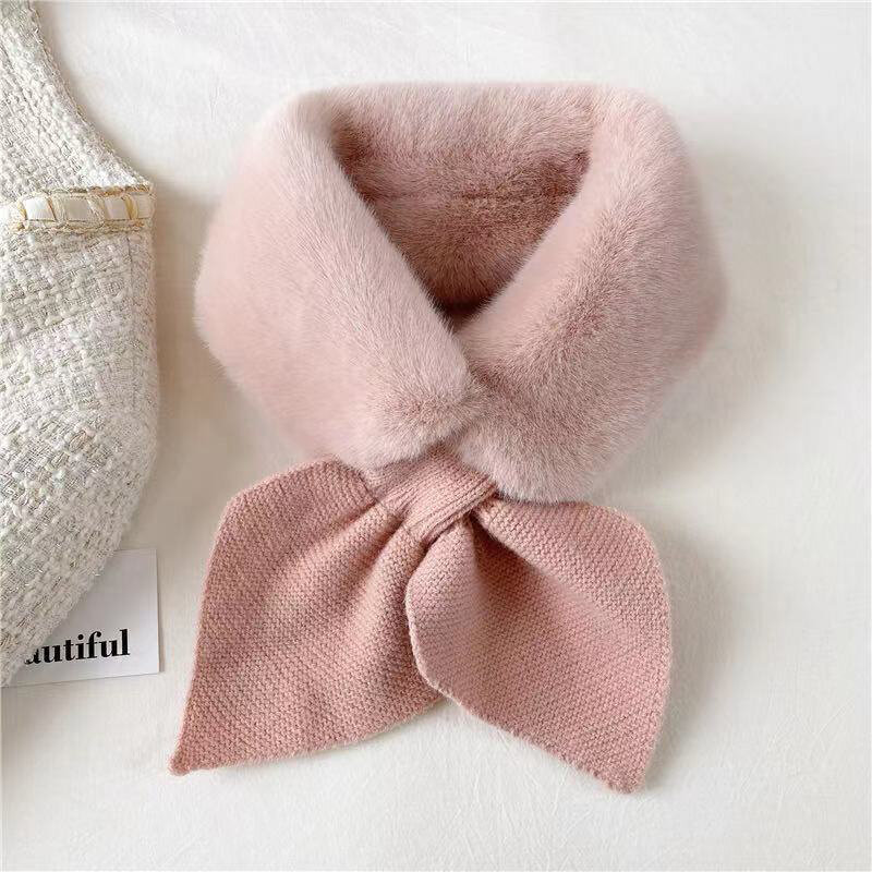 Winter Women Cross Straps Shawl Soft Neck Scarf Girls Ladies Autumn Winter Knitted Scarf Sweet All-Match Female Scarves